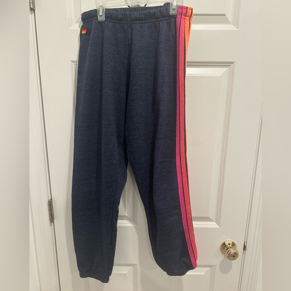 AVIATOR NATION Women’s Sweats with Pink Rainbow Stripes